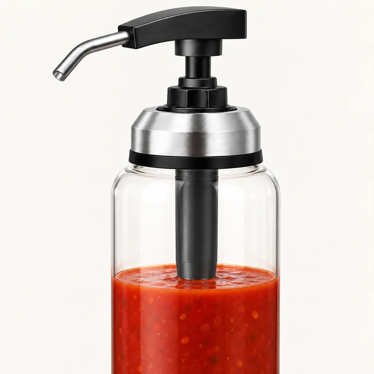550 mL 유리병과 긴 흡입관 세부 이미지