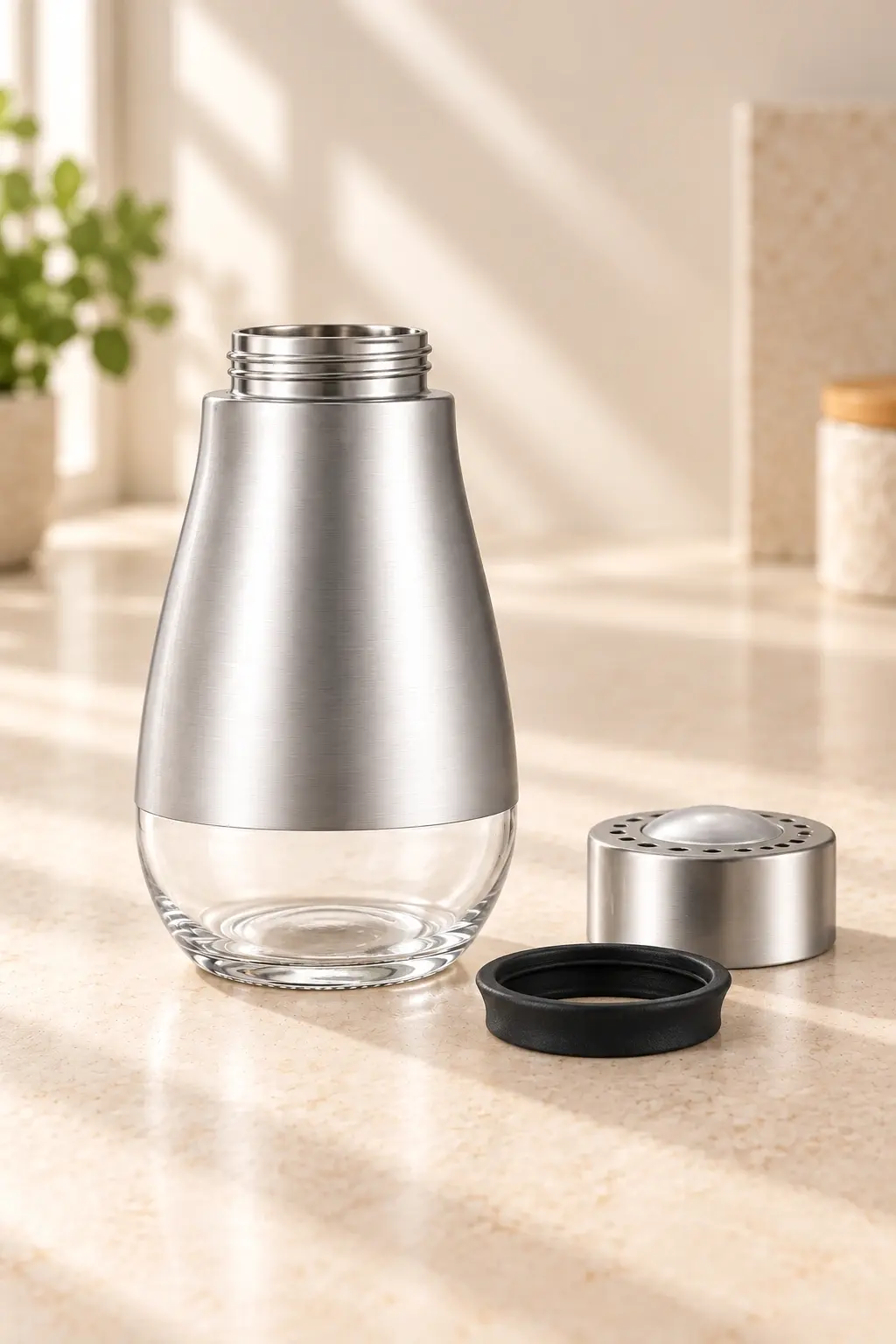 130 mL 유리·스틸 복합 병 본체 세부 이미지