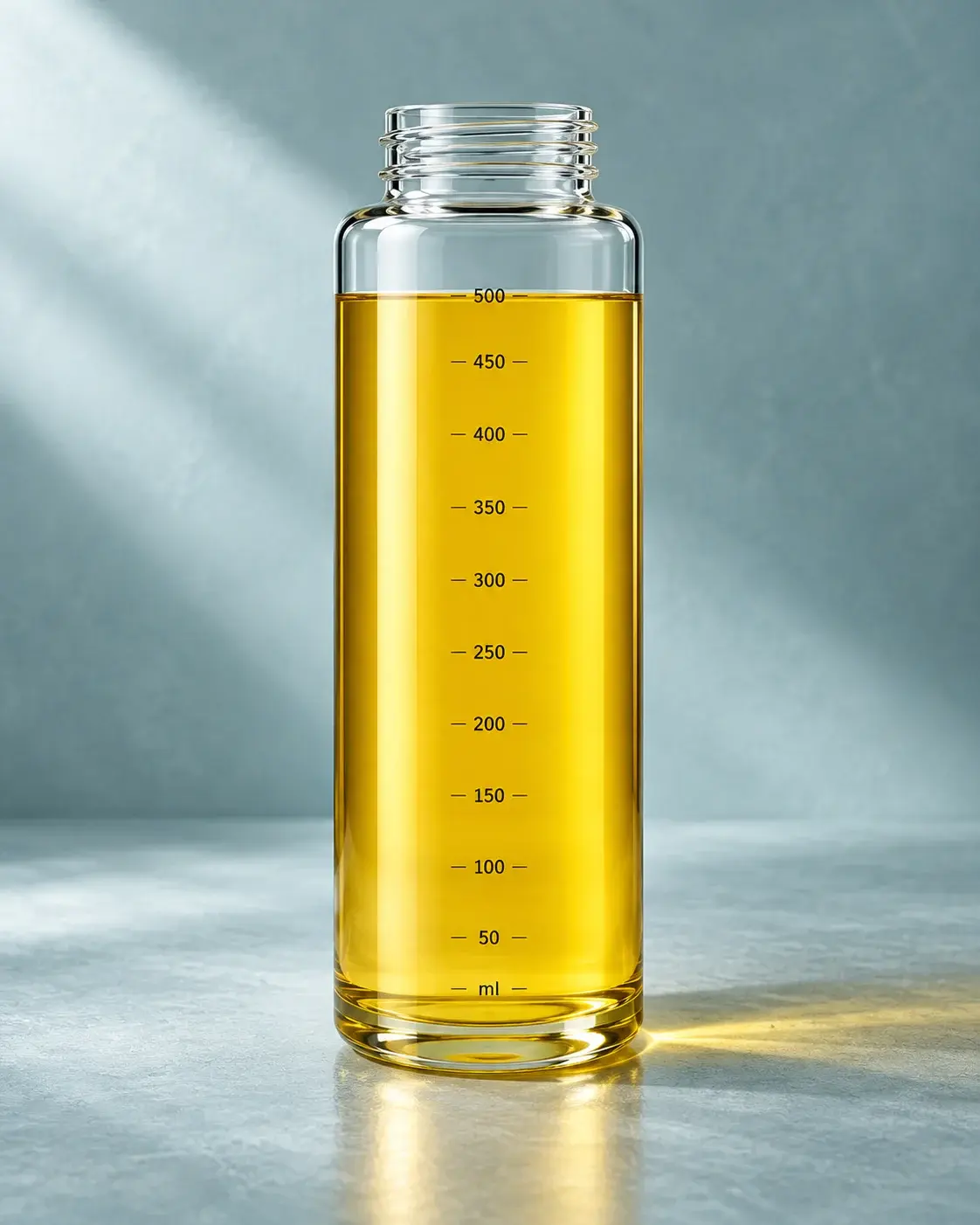 500 mL 눈금형 고붕규산 유리병 세부 이미지